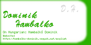 dominik hambalko business card