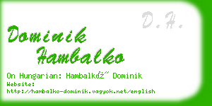 dominik hambalko business card